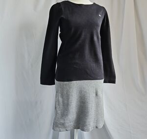 Lacoste Black Long Sleeve Swestshirt Dress with Gray Skirt - Size Small